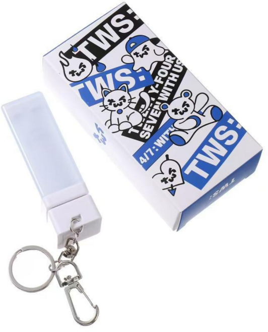 [원스크리글로벌] 투어스 TWS 미니 응원봉 키링, 화이트, 미니응원봉키링