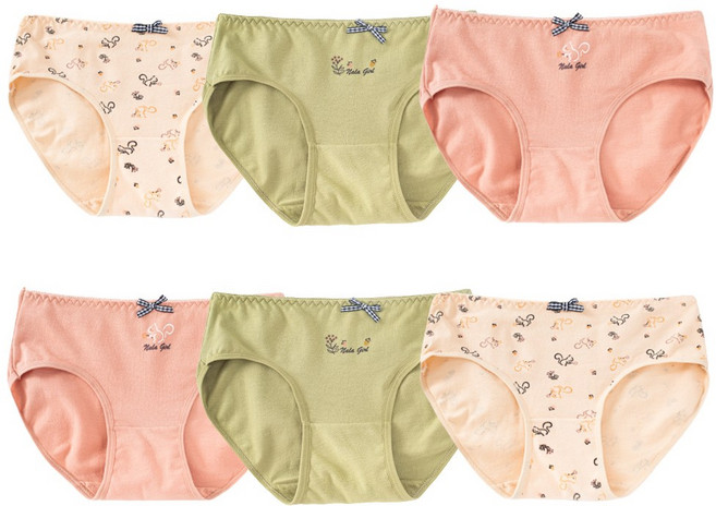 이너라인 면스판 데일리 심플 미디 삼각팬티 6종세트