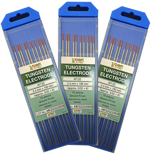 텅스텐봉 토륨 WT-20(적색) 2.4mm 알곤용접기 티그 전극봉(RED_10개입_1Pack포장), 10개, 3.2MM, 1팩