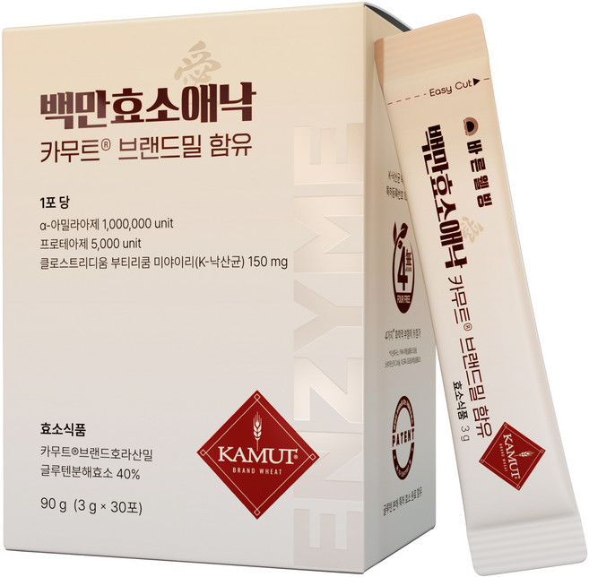 백만효소애낙 100만 카무트 효소 낙산균, 1박스, 90g
