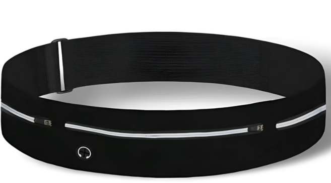 흔들림방지 러닝벨트 스마트폰 허리가방 슬림 힙색 운동 벨트, 블랙, 1개