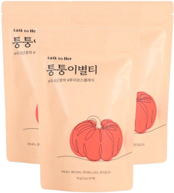 프리미엄 루이보스 호박 차 물대신 먹는 차, 1.5g, 30개입, 3개