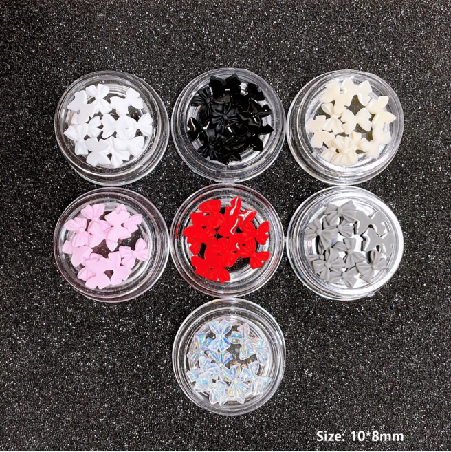 기본 리본 숏 8종 단색 각, 1.화이트, 1개, 1.화이트