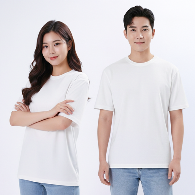 데일로엔 남자 여성 면100 기본 무지 반팔 이너 라운드 티셔츠