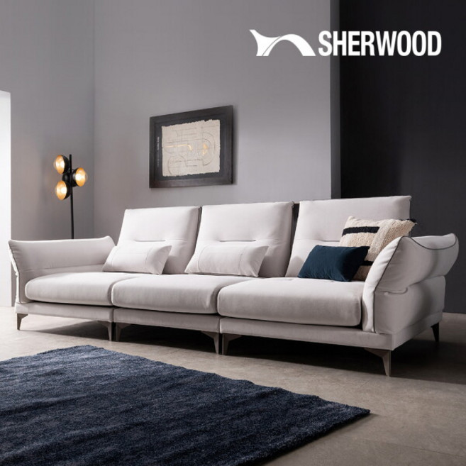 [쉐우드가구] 몰리스 4인용 블렌트 패브릭 스윙 기능성 소파, 색상:애쉬퍼플