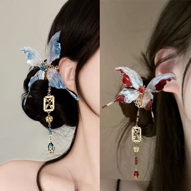 ZMBIRD 나비 포인트 여성 머리핀 태슬 2종세트 N5056