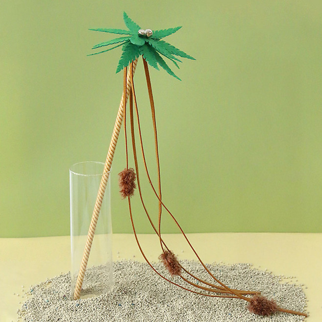 크레용펫 야자수 카샤카샤 롱 막대 낚시대 장난감, 1개, 단일