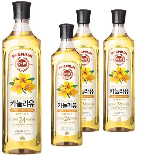 (1+1) 해표 카놀라유 900ml 4개 2Set, 1개
