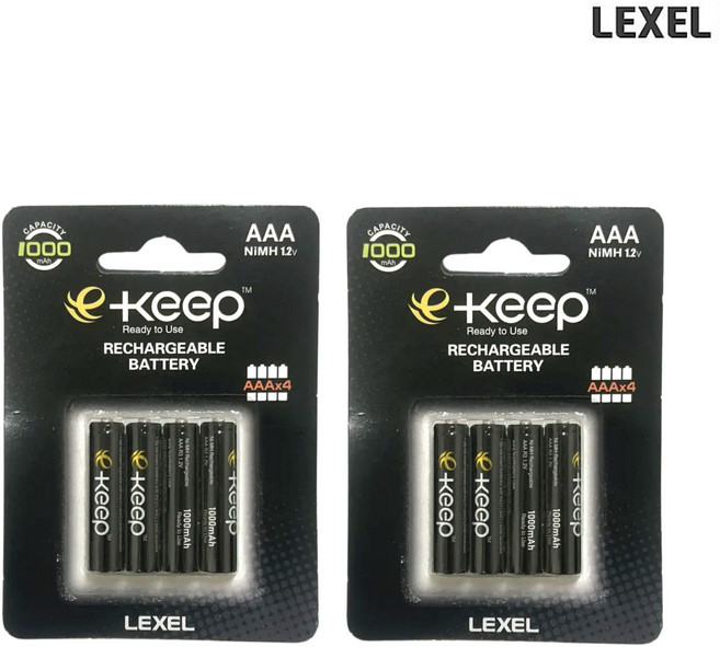 [1+1] EKeep AAA 건전지 블랙 1000mAh, 2개, 1세트