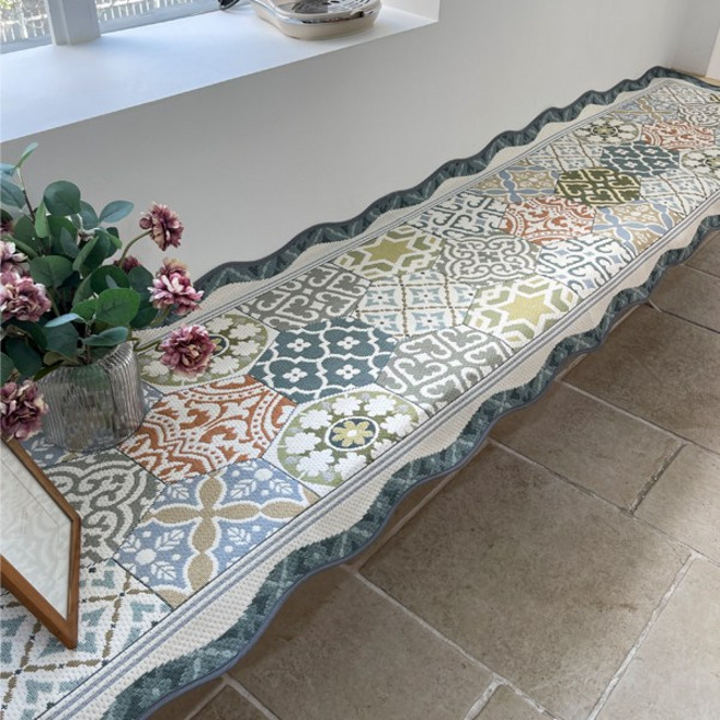 포르테 블루그린 워셔블 쇼파매트 6인 65x310cm