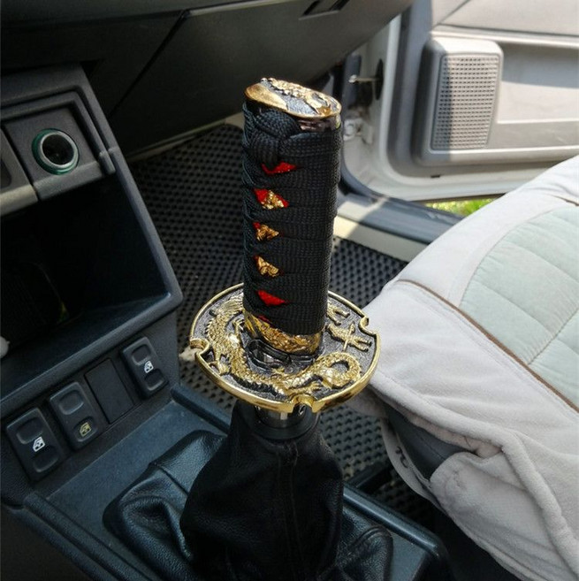 사무라이 기어봉 교체 일본도 수동 기어노브, 레드-15cm