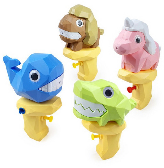 애들랜드 애니멀 미니 워터건 4종 세트, 혼합색상, 1개