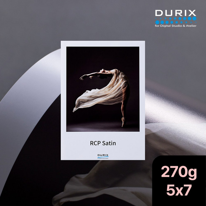 두릭스 RCP Satin 270g 반광택 잉크젯 전용지 포토용지 사진 인화, 5X7(100매)