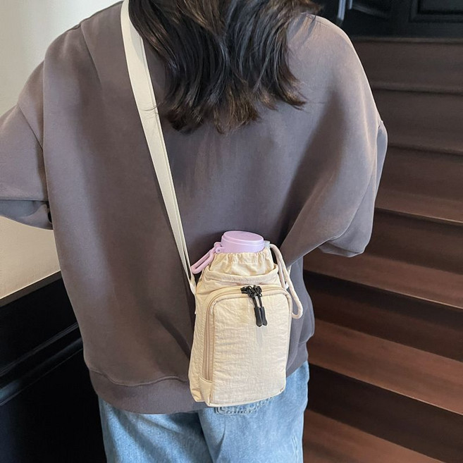 輕便多功能手機證件斜挎小包, Y-大容量（杏色）-【品質定製】通勤收納神器