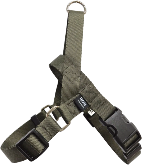 [국내산] BON 실키엘붐하네스 초대형견 대형견 중형견 소형견 4사이즈 5색상, 카키, 1개