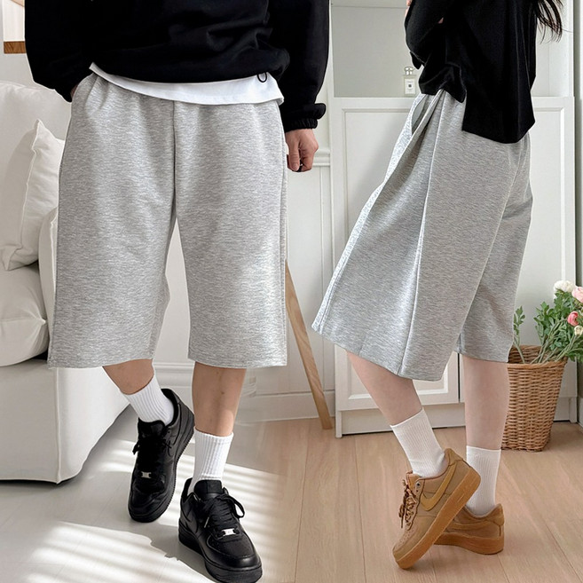 비오라 버뮤다 팬츠 사이드 핀턱 7부 와이드 밴딩 반바지