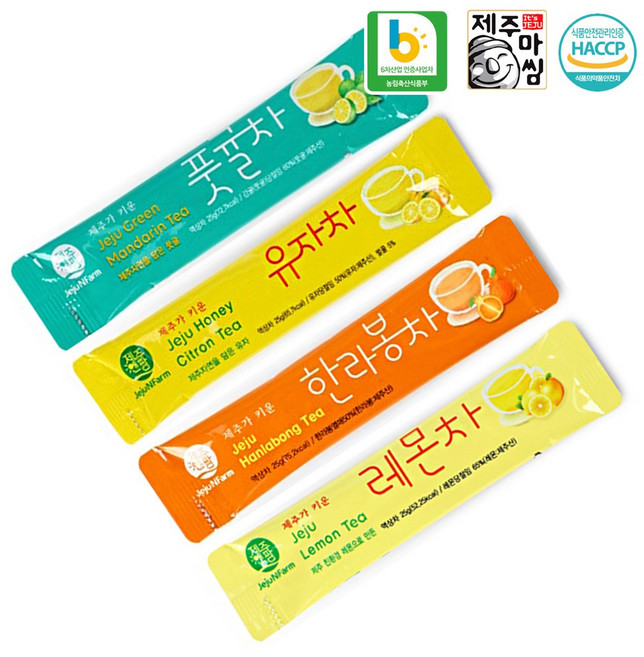 제주가 키운 풋귤차 유자차 한라봉차 레몬차 15개 30개 과육이 살아있는 탱글하고 쫀득한 맛과 향 묶음배송가능, 옵션02 유자차 375g(25gx15포), 1개