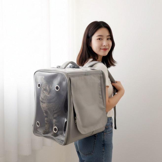 강아지 고양이 백팩 특대형 반려견 이동 가방, 1개