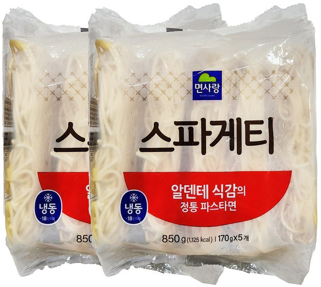 면사랑 냉동 스파게티 850g(170gx5ea), 2개, 850g