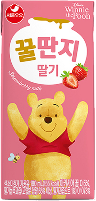 서울우유 딸기 꿀딴지, 180ml, 4개