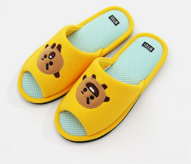 BT21 슈키 메쉬 슬리퍼/거실화, 옐로우, 1개