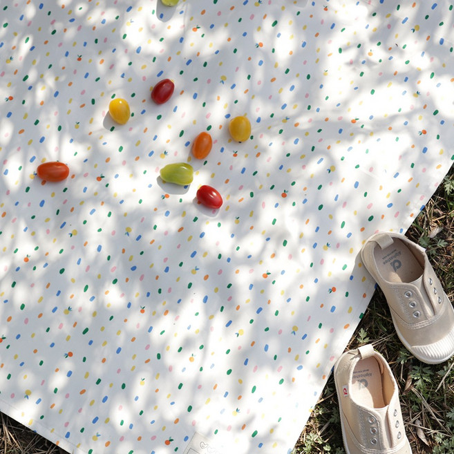 세맘스 랄라라 양면 피크닉매트+파우치+네임라벨 /7종/ 1인용 돗자리, 6.해피캔디