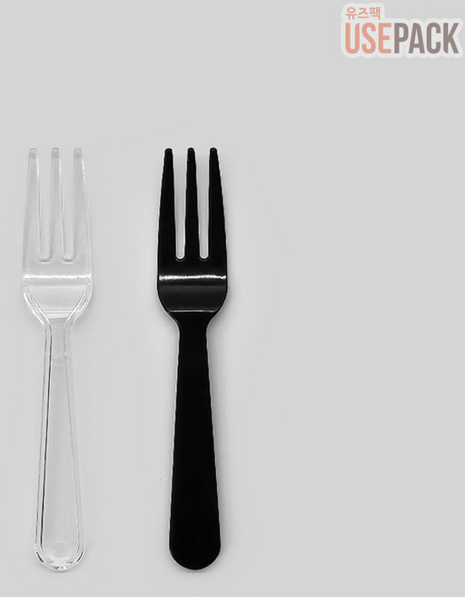유즈팩 세발미니포크 검정 개별포장 500개 디저트포크, 1개