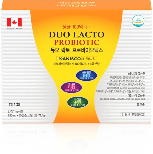 듀오락토 프로바이오틱스 유산균 DUO LACTO, 1개, 120정 - 쿠팡