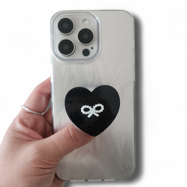 엘제이플 심플 블링 하트 펄 스마트톡, 1개, 블랙펄