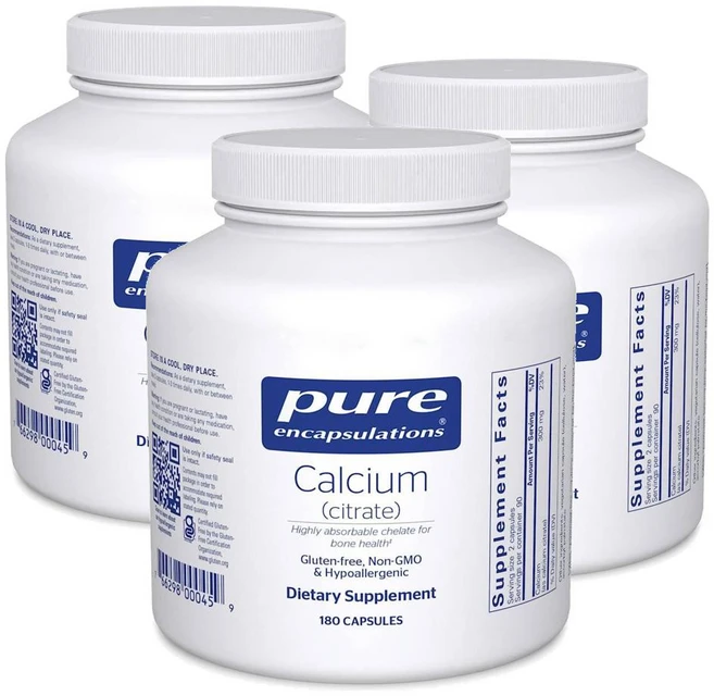 퓨어인캡슐레이션 칼슘 (시트레이트) 캡슐 Pure Encapsulations Calcium Citrate, 3개, 180정 - 쿠팡