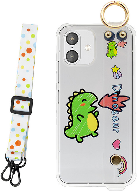 폰플리 캐릭터 투명 목걸이 휴대폰 케이스