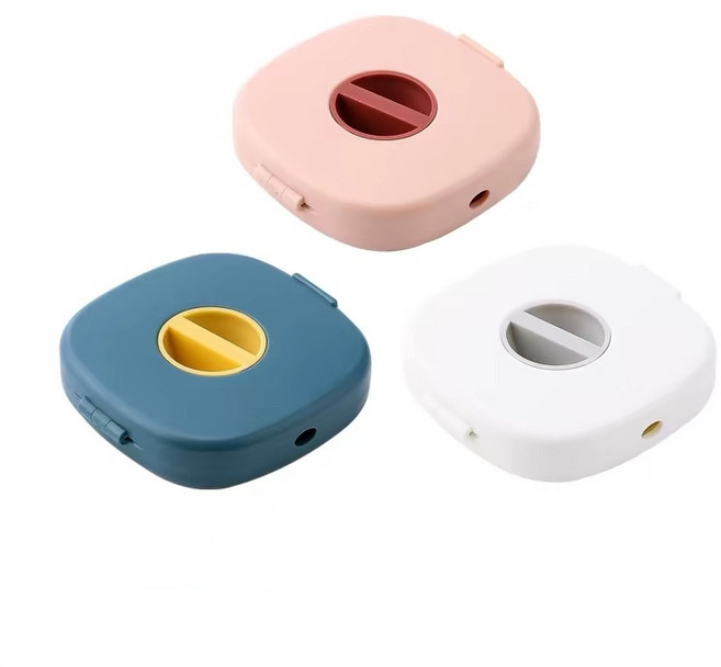 회전식 휴대용 케이블 수납 정리함, 1개, 3색 세트