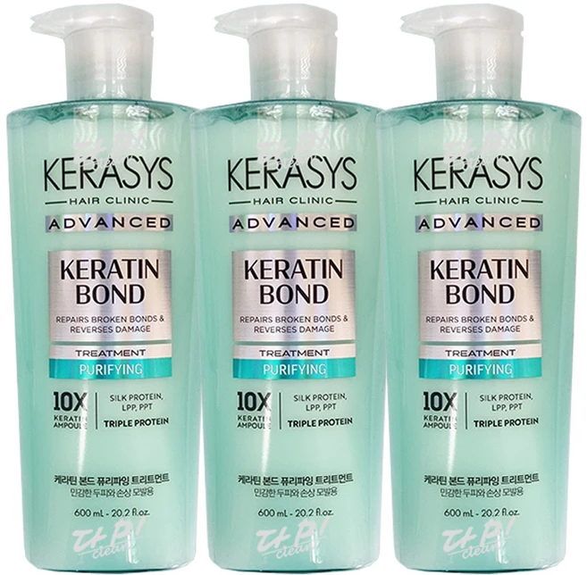 케라시스 어드밴스드 케라틴 본드 퓨리파잉 트리트먼트, 3개, 600ml - 쿠팡