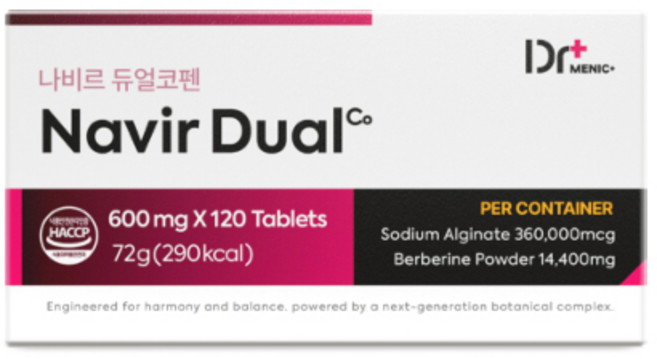 닥터메닉 나비르 듀얼코펜 정 식약청 해썹 인증, 1개, 120정