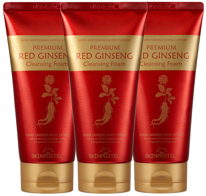 [ skinpastel ] 스킨파스텔 프리미엄 홍삼 클렌징폼, 3개, 150ml