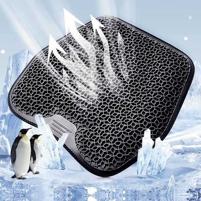 벤비아믹스 3D 쿨젤마스터 자동차 방석 사계절 시원한 여름방석 시트커버 실리콘 장거리 명절 차량 사무실 학교 의자 00805, 1개, 방석 블랙