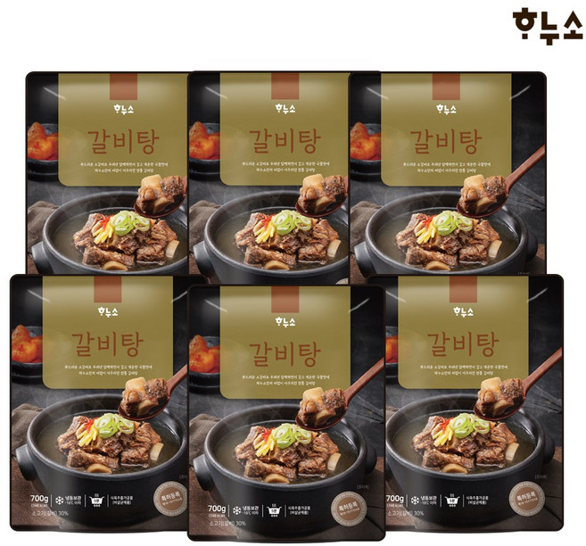 하누소 갈비탕 700g, 6개