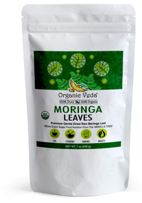 [미국] 올가닉 베다 100% 퓨어 유기농 모링가 건조 잎 순수차 그린 슈퍼 푸드 454g, 200g (7oz), 200g, 1개