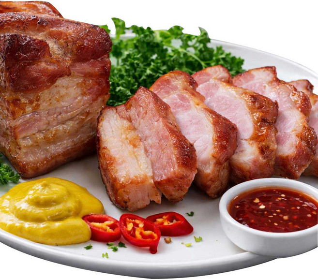 웰쉐프 바베큐 통훈제삼겹 200g 3개 훈연을 입은 짭조름한 맛