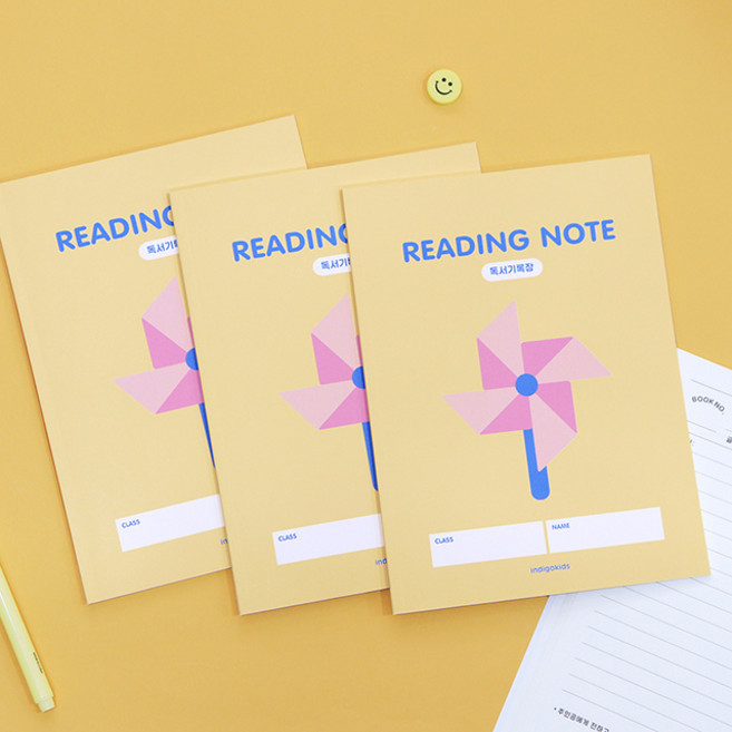 인디고 초등 우리학교 고학년 3-6 독서기록장 3권 세트, 1세트, 옐로우