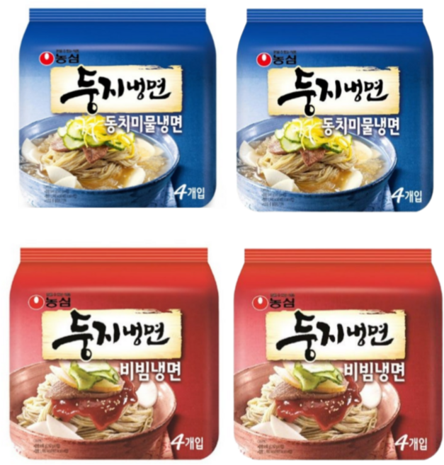 농심 둥지 물냉면 8봉 + 비빔냉면 8봉, 16개