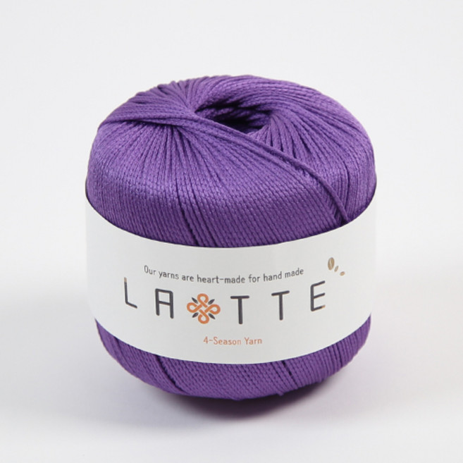 [앵콜스] (10+1) 라떼 LATTE 여름 코바늘 모자 가방 뜨개실, 16 퍼플(낱개), 1개