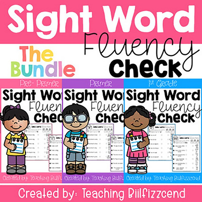 Sight Word Fluency Check 아이들 학습 읽기 쓰기 활동 워크북 유아영어워크북 어린이 홈스쿨 워크북, ALL (139 Pages)