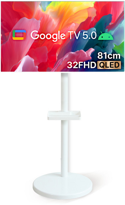 무빙큐빅스 화이트에디션 32인치 FHD QLED 삼탠바이미 퍼스트 셋트 이동식 스마트TV 삼텐바이미 중소바이미, 고객직접설치, 스탠드형, 81cm/32인치