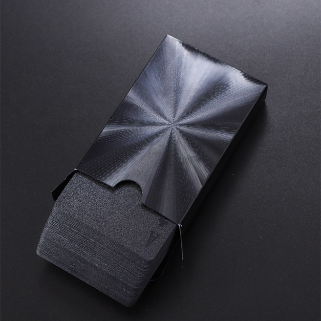 고품질 내구성 플라스틱 카드 방수 카드 테이블 게임 컬렉션 블랙 포커 카드 도박 카드, 검정색