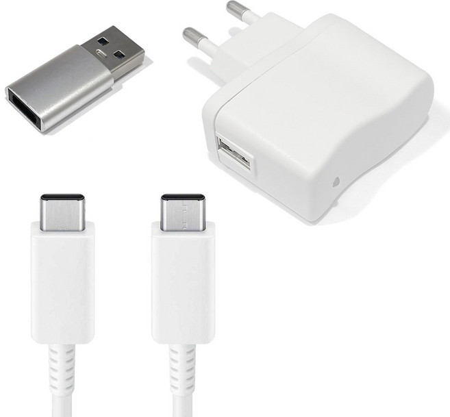 가정용 5V 1A + C to C 케이블 + USB변환젠더 세트 저전력 충전기 휴대용 선풍기 비급속충전 디바이스용, 1개