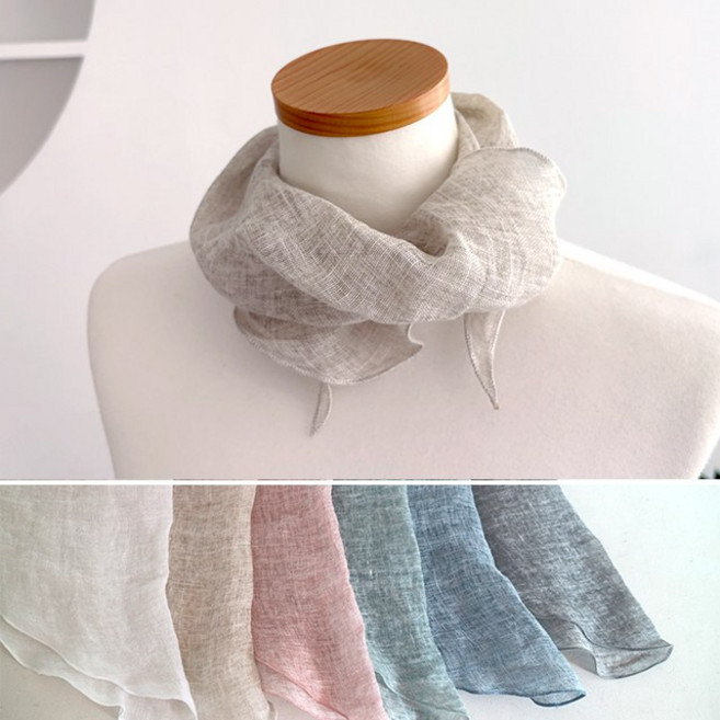린넨스카프 마 여름스카프 여성 쁘띠 간절기 국산 선물 무지 봄 국내생산 인견 간절기 삼각스카프