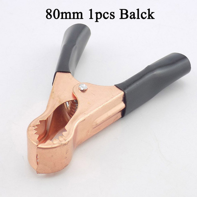 5A/30A/50A/100A 전기 악어 클립 자동차 테스트 프로브 용 배터리 클램프 커넥터 DIY 도구, 1개, 80mm Black