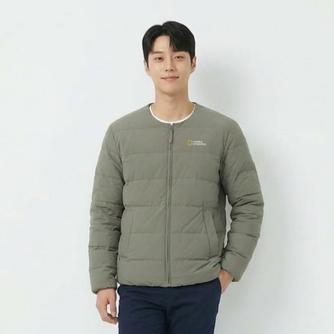 내셔널지오그래픽 점퍼 헤론 U넥 경량 구스다운 점퍼 K/MOCHA