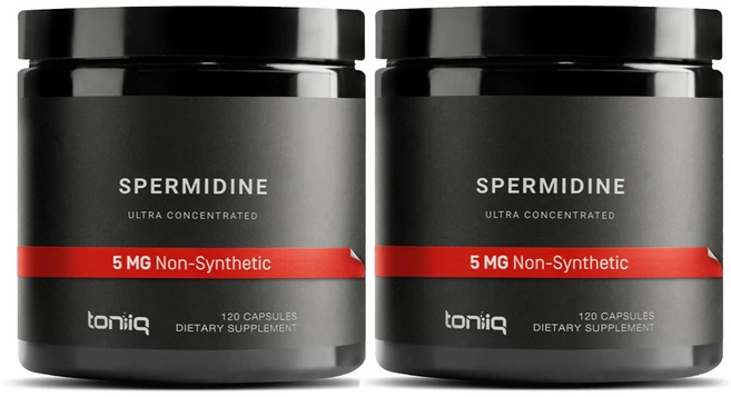 Toniiq 스퍼미딘 스퍼민 스페르미딘 쌀배아 폴리아민 120캡슐2통 자가포식, 120정 - 쿠팡